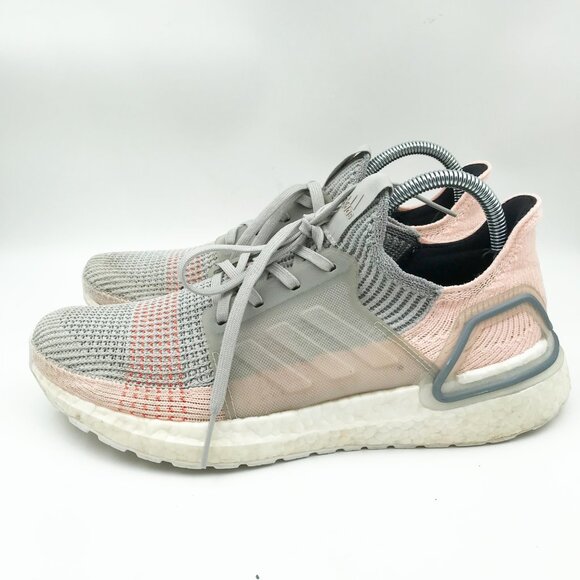ADIDAS Ultra Boost 19 Gray Pink Athletic Running Trainers Sneakers Womens 9.5 - Picture 4 of 10